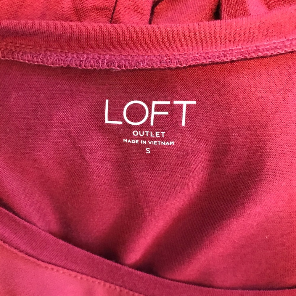 NEW Ann Taylor LOFT Red Long Sleeve Shirt Knit S - Picture 5 of 6
